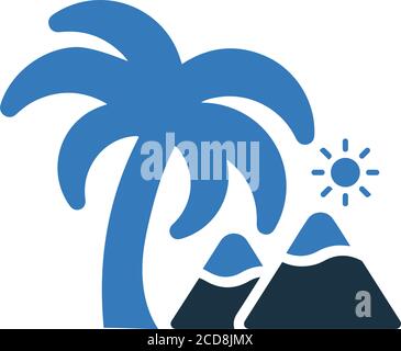 Montagnes, voyage, icône de la nature de plage - parfait pour l'utilisation dans la conception et le développement de sites Web, fichiers imprimés et présentations, supports promotionnels, I Illustration de Vecteur