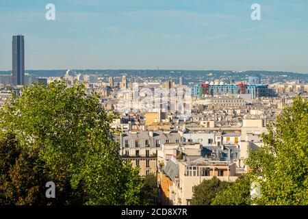 France, Paris, vue générale avec le Centre Pompidou Banque D'Images