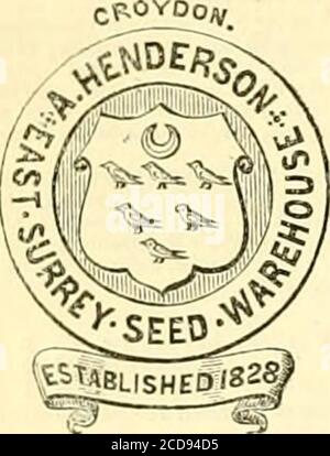 . La chronique des jardiniers et la gazette agricole . Nouvelles semences pour le jardin et la ferme, 1868.A RCHIBALD HENDER- l. -SON DESCRIPTIF etPRICKD CATALOGUE de GRAINES,contenant des remarques culturelles sur alltho semences les plus importantes, une SelectList de GLADIOLUS pour SpringPlanting; aussi hisDESCRIPTIVE CATALOGUE de GENERAL PÉPINIÈRE STOCKis maintenant prêt, et peut être hadgratis et post libre npon appli- Cliolce nouvelles plantes. En AILE ET ENFANT (feu J. W. E^tng), établissement SeedLj, 9, rue Exchange, Norwich.—toutes les commandes de SEMENCES DE RDEN, DE FLEURS et DE SEMENCES AGRICOLES ont exécuté des sélectionnécévaries de chaque classe. Crèches, manger Banque D'Images