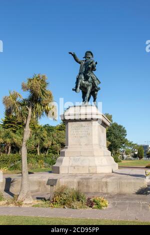 France, Manche, Cherbourg, place Napoléon (Napoléon), statue équestre de Napoléon Ier Banque D'Images