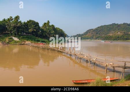 Laos, Luang Prabang, confluence mékong et Nam Khan Banque D'Images