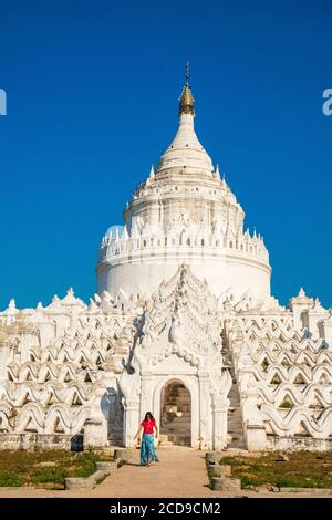 Myanmar (Birmanie), autour de Mandalay, Mingun, la Pagode Hsinbyume Bomei ou Shin ou Mya Thein Tan, XIX siècle Banque D'Images