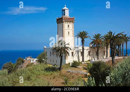 Maroc, région de Tanger Tetouan, Tanger, phare du cap Spartelposa face à la Méditerranée Banque D'Images