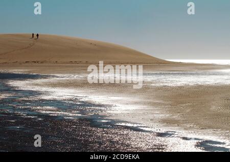 Maroc, Sahara occidental, Dakhla, site de la dune blanche située entre le lagon et les montagnes Banque D'Images