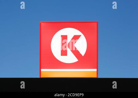 Aarhus, Danemark - 18 avril 2019 : logo Circle K sur la station-service. Circle K est une chaîne internationale de dépanneurs, fondée en 1951 aux États-Unis Banque D'Images