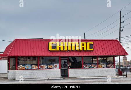 Houston, Texas/USA 03/25/2020: Restaurant Chimac à Houston, TX. Restaurant de cuisine américaine asiatique servant du poulet barbecue, des ailes de poulet chaudes et des plats de restauration rapide. Banque D'Images