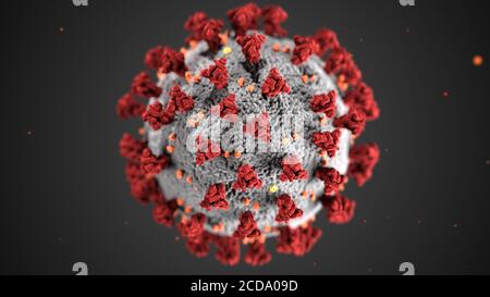 Cette illustration, créée aux Centers for Disease Control and Prevention (CDC), révèle la morphologie ultrastructurale des coronavirus, 2020. Un nouveau coronavirus, appelé coronavirus 2 du syndrome respiratoire aigu sévère (COV-SRAS-2), a été identifié comme la cause d'une éclosion de maladie respiratoire détectée pour la première fois à Wuhan, en Chine, en 2019. La maladie causée par ce virus a été nommée coronavirus Disease 2019 (COVID-19). Crédit: CDC/Alissa Eckert, MSMI, Dan Higgins, MAMS. Banque D'Images