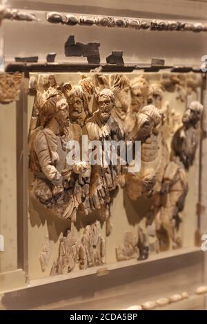 Ivory Frieze in Ephèse Museum, Selcuk Town, Izmir City, Turquie Banque D'Images