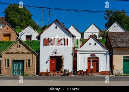 Villanykovesd, Hongrie - 08. 18. 2020 : de nombreux vieux celliers à vin traditionnels colorés à Villanykovesd dans une région viticole hongroise appelée Villany Banque D'Images