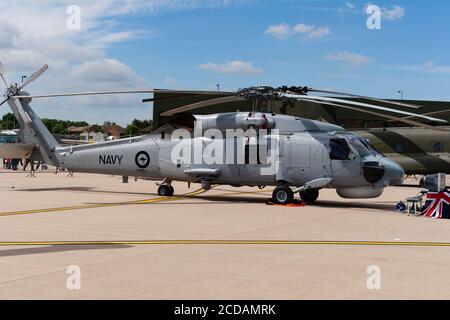 Hélicoptère Sikorsky Seahawk SH-60 de la Royal Australian Navy au RAF Waddington Airshow 2005. Lincolnshire, Angleterre, Royaume-Uni Banque D'Images