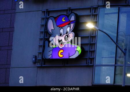 Chuck E. Cheese, logo dans Queens borough. Banque D'Images