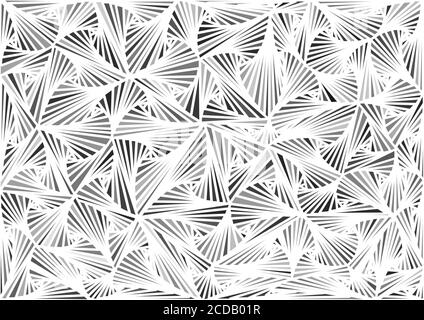 Arrière-plan de triangles de teintes noires et blanches interreliés, arrière-plan abstrait composé de triangles. Banque D'Images