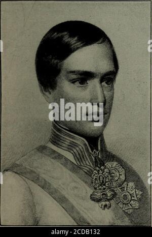 . L'hérédité mentale et morale dans la royauté, une étude statistique dans l'histoire et la psychologie . LEW/SnSon de Léopold II CHARLES^3], célèbre général des guerres napoléoniennes. Km mm* ^*-£v&gt;; ?;*J ^^f i£ FRANCIS JOSEPH, Empereur actuel, quand il est jeune. ALBERT, NÉ en 1817, MOURUT 1896.fils de Charles [C43]. Le Hapsburg LIP 195 Johnt847!, absent.?Rainert648!, marqué.?Lewist849!, marqué.(ici certains ressemblaient au père et quelques-uns à la mère dans whomthe LIP était présent. Dans Charles^643! Et Lewist649! Il semble être une vraie réversion à l'extrême type de Leopold I. aussi tous les thesons mais un ont été troublés avec des épiceps Banque D'Images