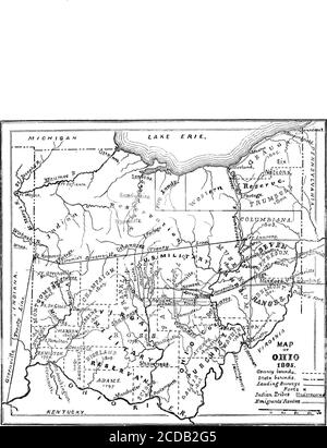 . Collections historiques de l'Ohio: Une Encyclopédie de l'État ; Histoire générale et locale, Géographie avec descriptions de ses comtés, villes et villages, son agriculture, fabrication, exploitation minière et développement des affaires, esquisses de personnages éminents et intéressants, etc., Avec des notes d'un Tour en 1886 V 2 . le quatrième jour, à la lumière du jour, le scout sympathique a fait sa réapparition au thecabin de Manor, Et dit himx que les Indiens seraient là à dix heures, en pointant vers l'endroit où le soleil serait à cette heure.Manor était anxieux, sachant que tout wouldêtre massacré qui pourrait b Banque D'Images