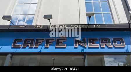 Enseigne de la boutique Caffe Nero. Londres Banque D'Images