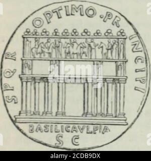 . Dictionnaire de la géographie grecque et romaine . ays,et ainsi servi à former un de ses côtés. Le basi-lica a été appelé Ulpia de Trajans nom de famille.le plan de la partie centrale est maintenant posé entièrement ouvert.il semble avoir été divisé en interne par quatre colonnes de la ligne, formant ainsi cinq allées, Avec circularabides ou chalcidica à chaque extrémité pendant l'ex- ROMA. Ravations les bases de ces colonnes ont été découvertes dans leur situation originale. Mais il est doutfulf si les fragments de colonnes de graniteturn gris vu là appartenaient à l'intérieur de la basi-lica ; il est plus probable que moi Banque D'Images