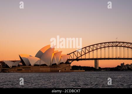 lever de soleil classique du port de sydney Banque D'Images