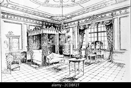 . La chambre belle; une collection d'illustrations d'intérieur montrant les détails de décoration et d'ameublement des périodes importantes d'ameublement . -^r^^^ %.^.^. UN TRAITEMENT ADAM DIX-HUITIÈME SIÈCLE — ANGLAIS Banque D'Images