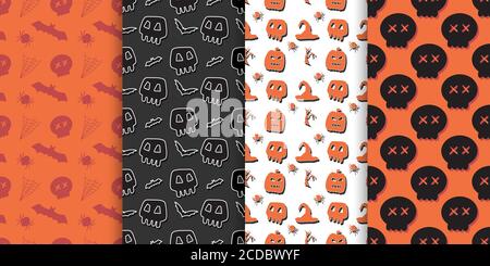 Halloween festive fond de motif sans couture .illustration vectorielle Halloween sans couture, ensemble de fond de motif sans couture pour Halloween Illustration de Vecteur