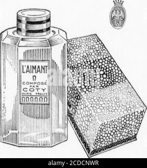 . La Rotunda . LE PARFUM DU MAGNÉTISME COTYS le parfum le plus récent—la sensation de Paris. Glorifiesevery per-sonality... Taille standard (Crystal Flacon) illustrée ^5.00 4 Oz., ^i.oo i Oz.,^2.00 de Luxe 3 Oz., ^12.00 VENDUE DANS LES MEILLEURS MAGASINS DU MONDE entier ^ fe:^!^^1^.^7--^7&gt;^J^ Service de friandises cette semaine! ARACHIDES FRAGILE POUND JQ^ CHAÎNE SUD MAGASINS ST. En face du magasin Chapiiells Banque D'Images