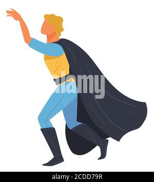Super héros personnage masculin, superhomme portant un vecteur de costume Illustration de Vecteur