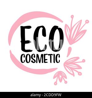 Label écologique, produits écologiques pour les soins de la peau Illustration de Vecteur