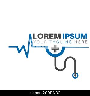 Cardiologie médecin illustration vecteur logo design pour les soins de santé et la pharmacie médicale symboles compagnie et entreprise icône logo. Illustration de Vecteur