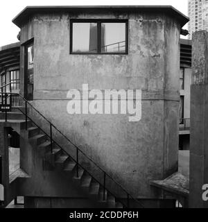 1933 Old Millfun, un abattoir à Shanghai en noir et blanc Banque D'Images