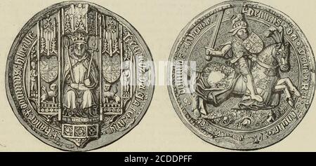 . Vieille Angleterre : un musée pictural d'antiquités régales, ecclésiastiques, baroniales, municipales et populaires. 1394.-Henry VII. 1395.-Grand Sceau de Henry VII Banque D'Images