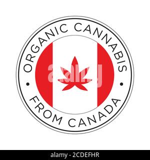 Icône de cannabis biologique du Canada. Illustration de Vecteur