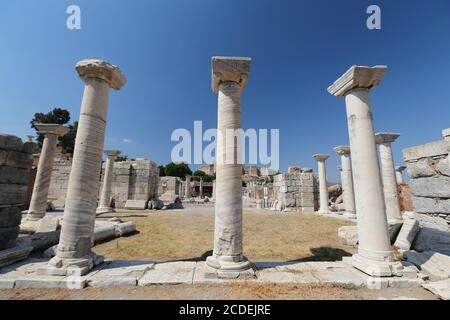 Basilique Saint-Jean dans la ville de Selcuk, ville d'Izmir, Turquie Banque D'Images