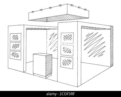 Présentoir intérieur graphique noir blanc croquis illustration vecteur Illustration de Vecteur