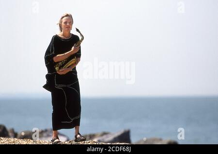 Saxophoniste de jazz Barbara Thompson Banque D'Images