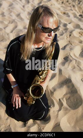 Saxophoniste de jazz Barbara Thompson Banque D'Images