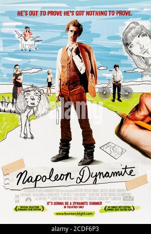 Napoleon Dynamite (2004) dirigée par Jared Hess et avec Jon Heder, Efren Ramirez, Jon Gries et Tina Majorino. Comédie culte sur un adolescent maladroit qui décide de se présenter à la présidence de classe. Banque D'Images