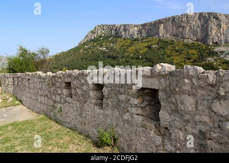 Forteresse de Klis - forteresse médiévale près de la ville de Split, dans le centre de Dalmatie, Croatie Banque D'Images