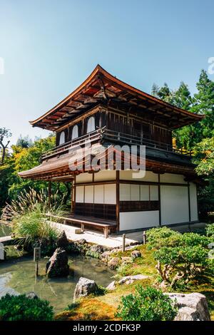 Ginkaku-ji, le pavillon d'argent à Kyoto, Japon Banque D'Images