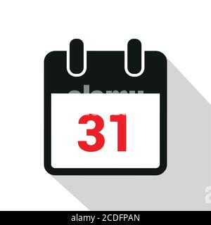 Icône calendrier simple 31 sur fond blanc illustration vectorielle EPS10 Illustration de Vecteur