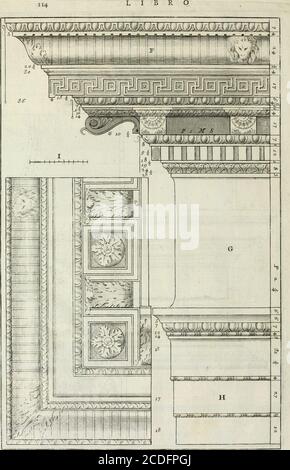 . I qvattro libri dell'Architettvra di Andrea Palladio : ne' quali, dopo un breue trattato de' cinque ordini, et di quelli auertimenti, che sono piu requarii nel fabricare; si tratta delle case private, delle vie, de i ponti, delle piazze, de i' xispij et de temi. Banque D'Images