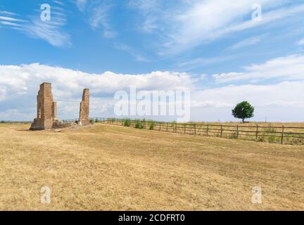 Vulci (Italie) - ruines étrusque ville dans la région du Latium, sur la rivière Fiora et la campagne de Maramma, avec site archéologique et château médiéval, maintenant muse Banque D'Images