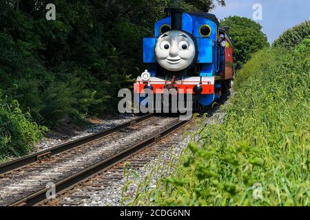 25 août 2020 : la locomotive à vapeur Thomas the Tank Engine, restaurée du Brooklyn Eastern District terminal #15, revient d'une excursion au chemin de fer de Strasburg le mardi 25 août 2020 à Ronks, en Pennsylvanie. Riche Barnes/CSM Banque D'Images