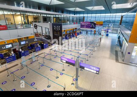 Findel, Luxembourg - 23 juin 2020 : aérogare de l'aéroport de Findel (lux) à Luxembourg. Banque D'Images