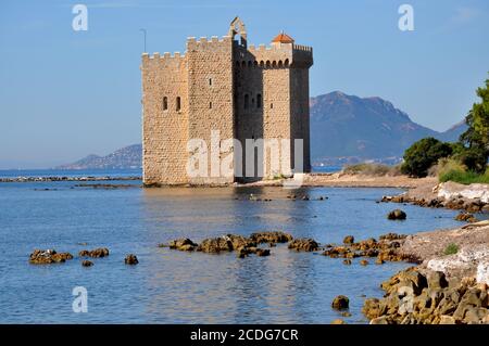 France, côte d'azur, îles de Lérins, monastère fortifié. Banque D'Images