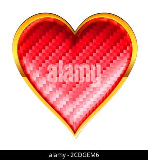 Combinaison à motif coeurs texturés avec encadrement doré Banque D'Images