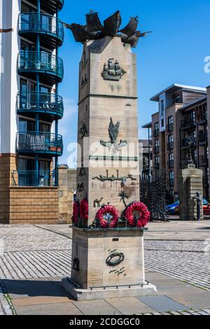 Scottish Merchant Navy Memorial on the Shore à Leith, Édimbourg, Écosse, Royaume-Uni Banque D'Images