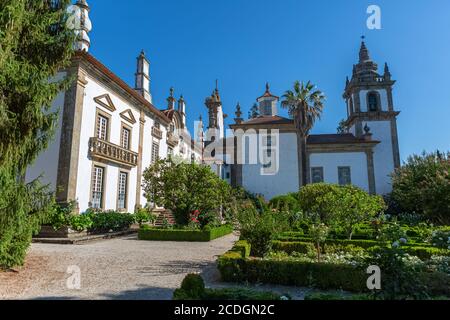 Vila Real / Portugal - 08 01 2020: Vue sur le bâtiment extérieur solaire de Mateus, emblématique du baroque portugais du XVIIIe siècle Banque D'Images