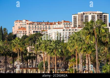 Portugal, Madère, Funchal, vue de l'hôtel de Reids Banque D'Images