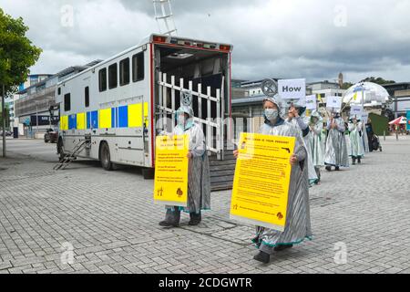 Bristol, Somerset, Royaume-Uni. 28 août 2020. Extinction rébellion Bristol se prépare pour une campagne de quatre jours en prévision de la Grande-Bretagne de deux semaines de rébellion; Credit: Natasha Quarmby/Alamy Live News Banque D'Images