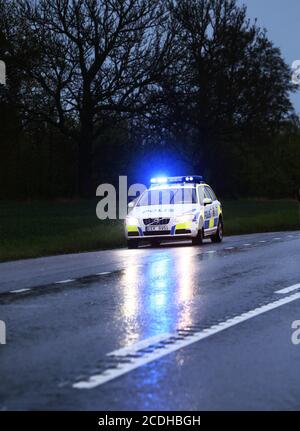 Voiture de police suédoise, Volvo, photo Jeppe Gustafsson Banque D'Images