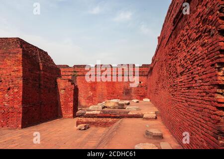 L'image des ruines de nalanda est prise à nalanda bihar inde. C'était un monastère bouddhiste massif dans l'ancien royaume de Magadha. C'était un centre de Banque D'Images